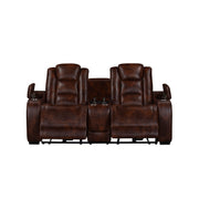 Chester Reclining Console Loveseat-Brown