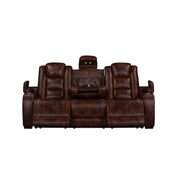 Chester Reclining Sofa W/Pwr Hr & Fr-Brown