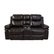Kellen Console Loveseat W/ Pwr Fr-Brown