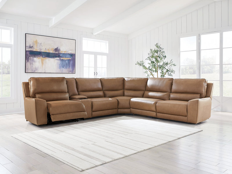 DeepWakes Reclining Sectional with Storage Console - Sims Furniture