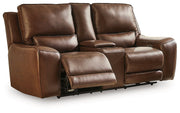 DeepWakes Power Reclining Loveseat with Console - Sims Furniture