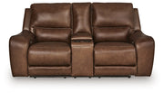 DeepWakes Power Reclining Loveseat with Console - Sims Furniture