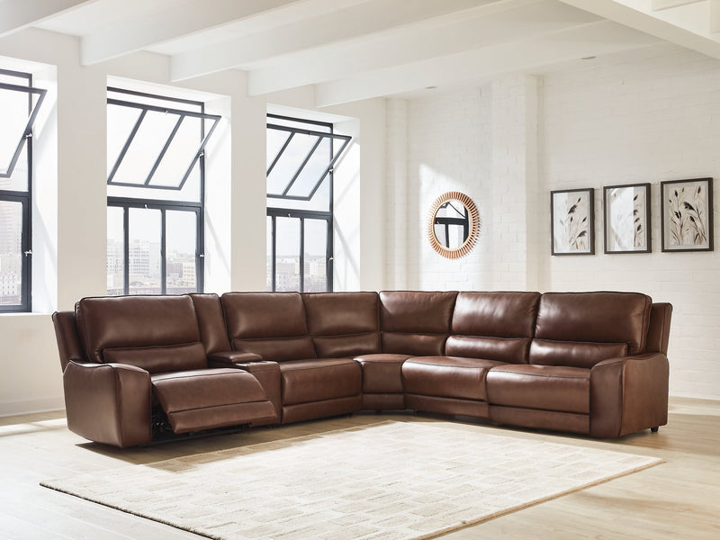 DeepWakes Reclining Sectional with Storage Console - Sims Furniture