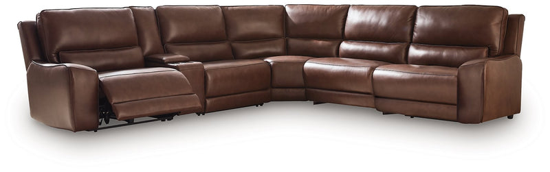 DeepWakes Reclining Sectional with Storage Console - Sims Furniture