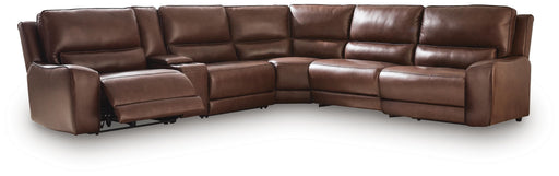DeepWakes Reclining Sectional with Storage Console - Sims Furniture