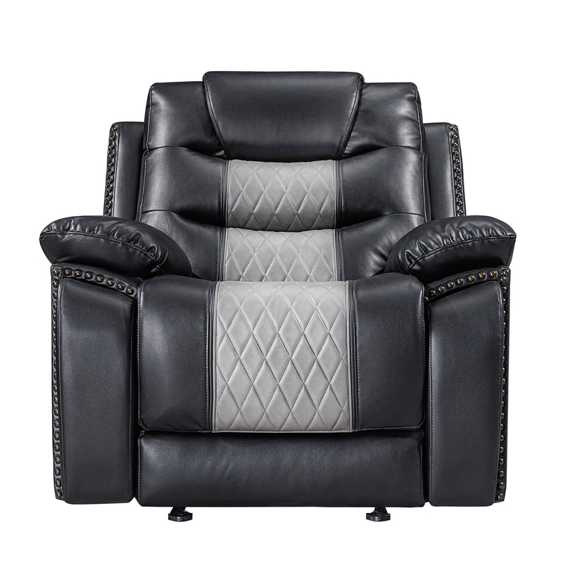 Nikko Glider Recliner-Black/Gray