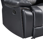Nikko Console Loveseat W/ Dual Recliners-Black/Gray
