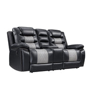 Nikko Console Loveseat W/Pwr Fr-Black/Gray