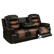 Nikko Sofa W/Dual Recliner-Brown