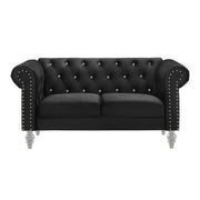 Emma Crystal Loveseat-Black