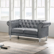 Emma Crystal Loveseat-Gray