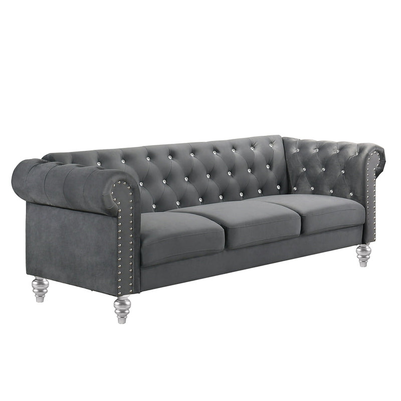 Emma Crystal Sofa-Gray