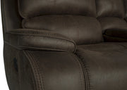 Brookings Console Loveseat W/ Dual Recliners-Brown