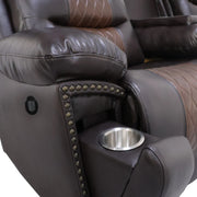 Nikko Sofa W/Pwr Fr-Brown