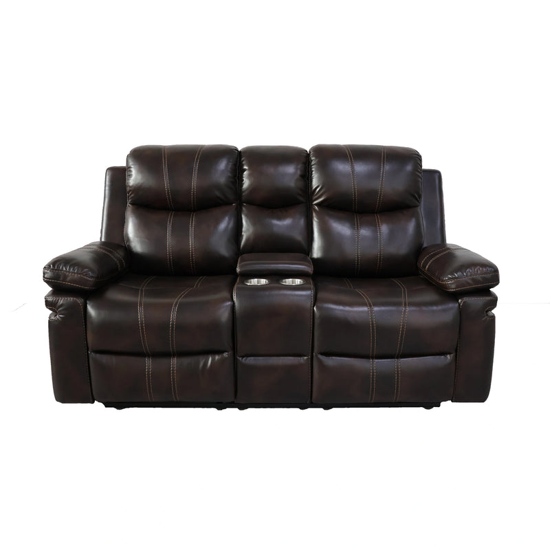 Kellen Console Loveseat W/ Pwr Fr-Brown