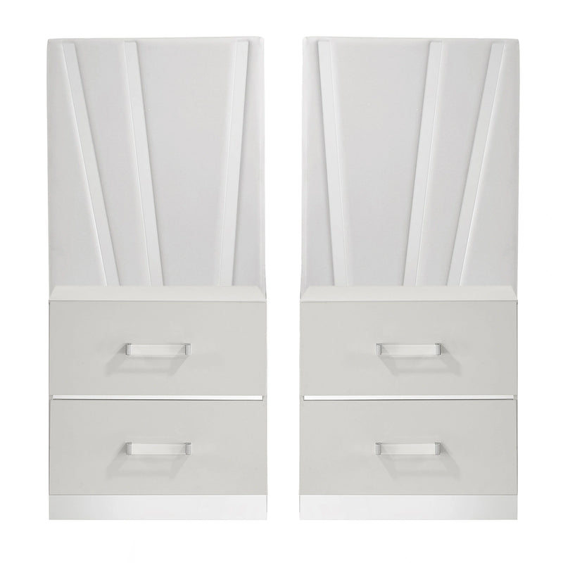 Europa Nightstand Panels, Set Of 2 - White