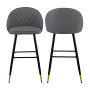 Oliver Gray Vegan Leather Bar Chair (2 Per Carton)