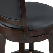 Bristol 24" Counter Stool W/Black Pu Cushions-Dk. Brown