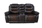 Nikko Console Loveseat W/Pwr Fr-Brown