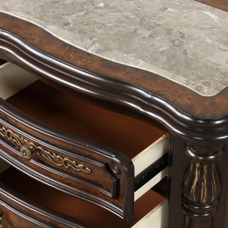 Bella Notte Nightstand- Mahogany Brown