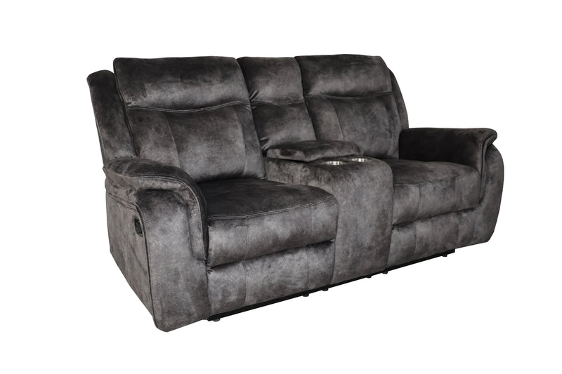 Park City Console Loveseat W/ Dual Recliners-Slate