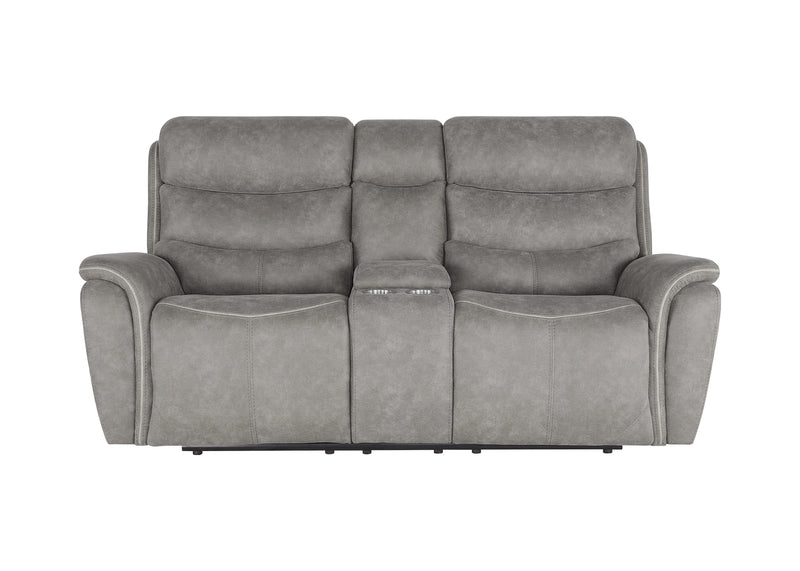 Kamari Console Loveseat W/Pwr Hr & Fr-Gray
