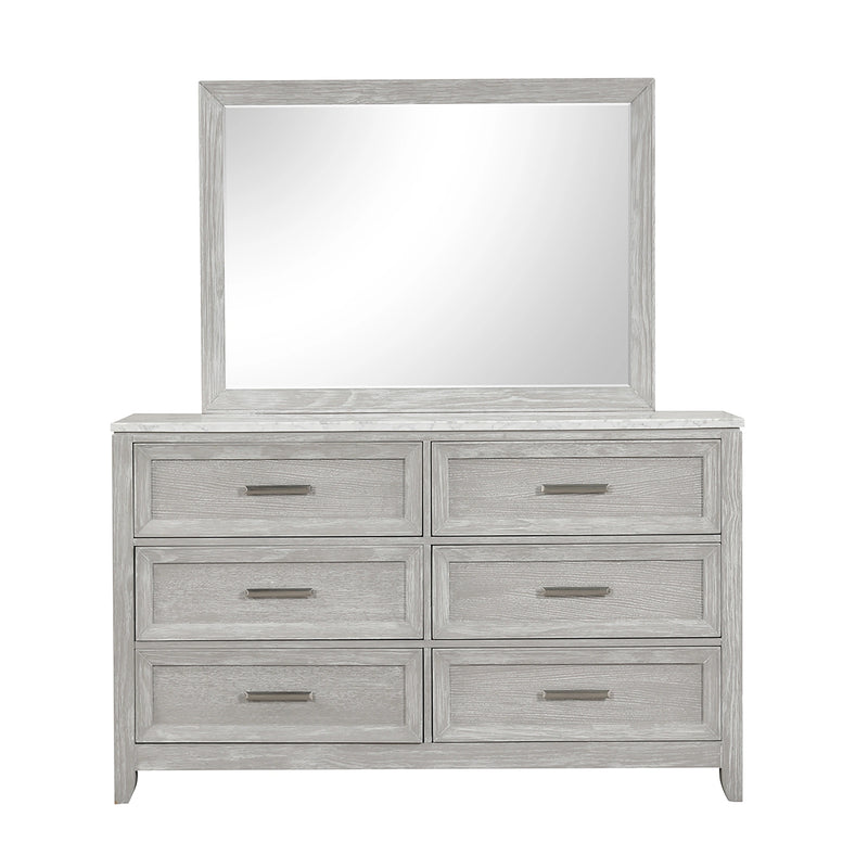 Fiona Landscape Mirror-Mist Gray