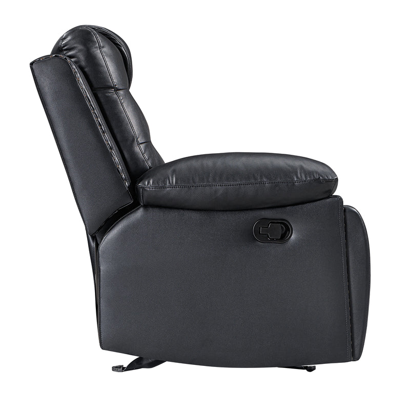 Nikko Sofa W/Dual Recliner-Black/Gray