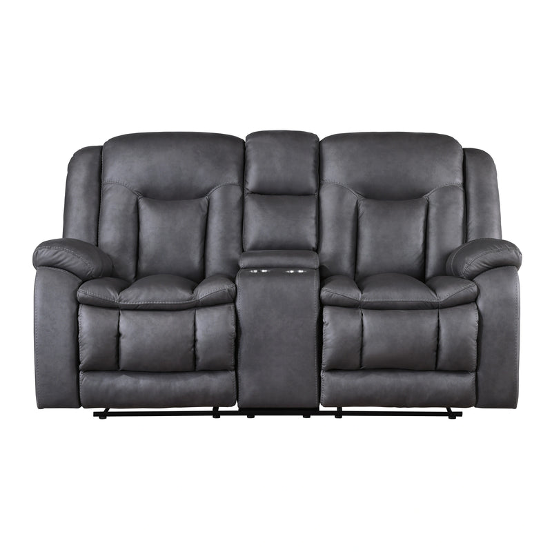 Morello Console Loveseat W/Pwr Fr-Gray